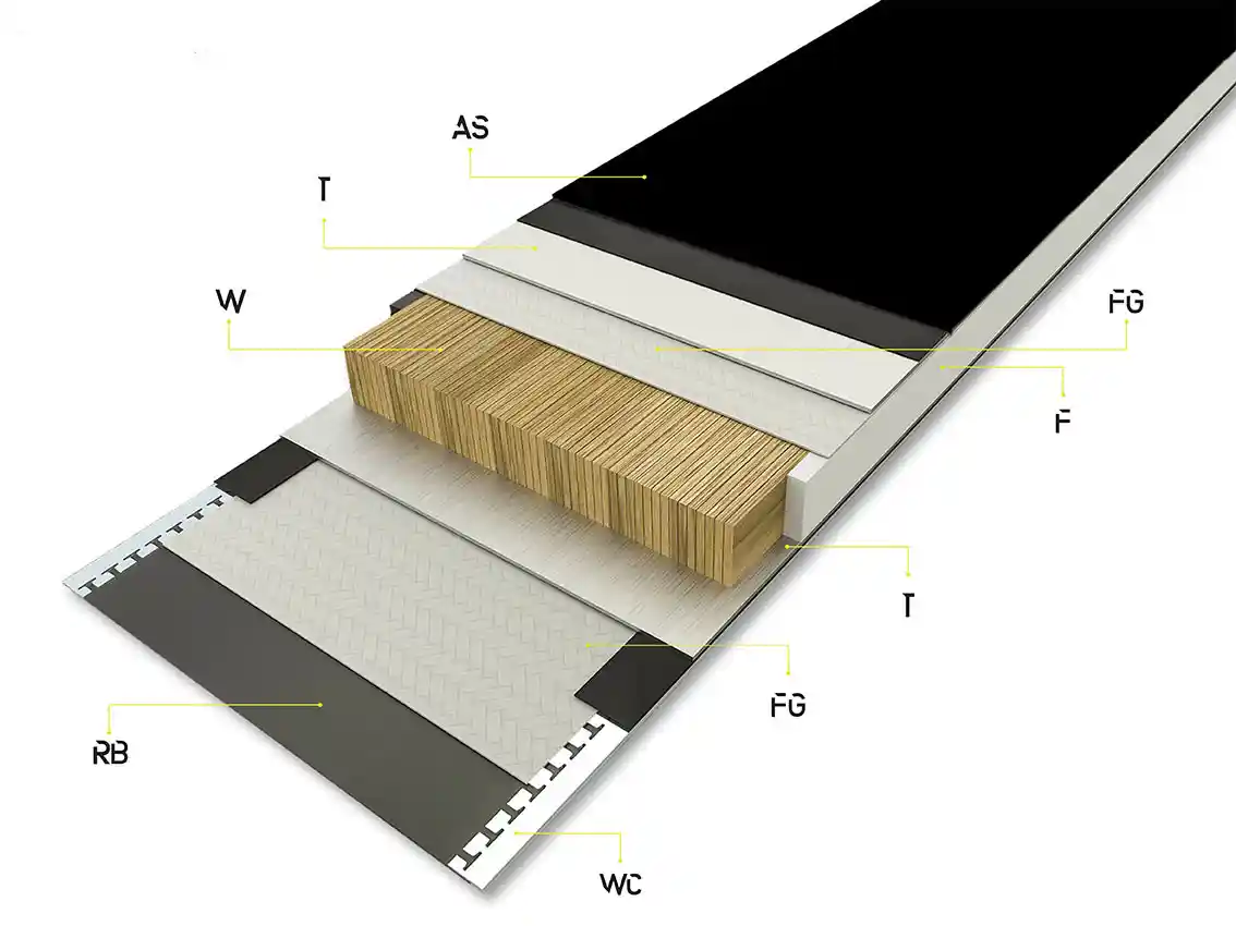 costruzione con anima in legno degli sci Blossom